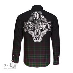 ScotsTee Shop Scottish Crosbie Clan Crest Tartan Alba Gu Brath Celtic Inspired Tartan Long Sleeve Shirt