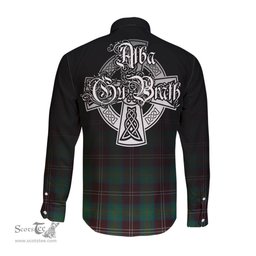 ScotsTee Shop Scottish Chisholm Hunting Ancient Clan Crest Tartan Alba Gu Brath Celtic Inspired Tartan Long Sleeve Shirt