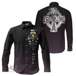 ScotsTee Shop Scottish Cumming Clan Crest Tartan Alba Gu Brath Celtic Inspired Tartan Long Sleeve Shirt