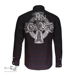 ScotsTee Shop Scottish Cumming Clan Crest Tartan Alba Gu Brath Celtic Inspired Tartan Long Sleeve Shirt