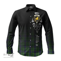 ScotsTee Shop Scottish Campbell of Breadalbane Clan Crest Tartan Alba Gu Brath Celtic Inspired Tartan Long Sleeve Shirt