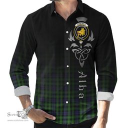 ScotsTee Shop Scottish Campbell of Breadalbane Clan Crest Tartan Alba Gu Brath Celtic Inspired Tartan Long Sleeve Shirt