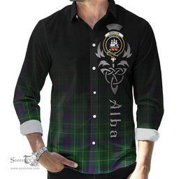 ScotsTee Shop Scottish Duncan Clan Crest Tartan Alba Gu Brath Celtic Inspired Tartan Long Sleeve Shirt