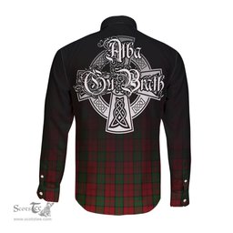 ScotsTee Shop Scottish Dunbar Clan Crest Tartan Alba Gu Brath Celtic Inspired Tartan Long Sleeve Shirt
