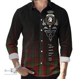 ScotsTee Shop Scottish Dunbar Clan Crest Tartan Alba Gu Brath Celtic Inspired Tartan Long Sleeve Shirt