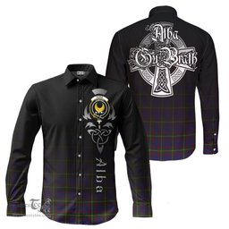 ScotsTee Shop Scottish Durie Clan Crest Tartan Alba Gu Brath Celtic Inspired Tartan Long Sleeve Shirt