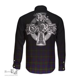 ScotsTee Shop Scottish Durie Clan Crest Tartan Alba Gu Brath Celtic Inspired Tartan Long Sleeve Shirt