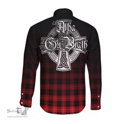 ScotsTee Shop Scottish Cunningham Modern Clan Crest Tartan Alba Gu Brath Celtic Inspired Tartan Long Sleeve Shirt