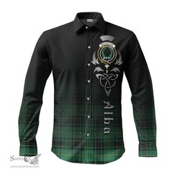ScotsTee Shop Scottish MacArthur Ancient Clan Crest Tartan Alba Gu Brath Celtic Inspired Tartan Long Sleeve Shirt