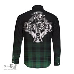 ScotsTee Shop Scottish MacArthur Ancient Clan Crest Tartan Alba Gu Brath Celtic Inspired Tartan Long Sleeve Shirt