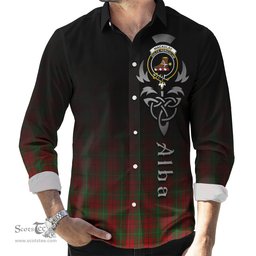 ScotsTee Shop Scottish MacAulay Clan Crest Tartan Alba Gu Brath Celtic Inspired Tartan Long Sleeve Shirt