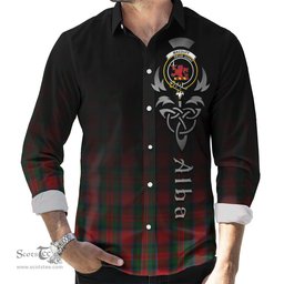ScotsTee Shop Scottish MacDuff Clan Crest Tartan Alba Gu Brath Celtic Inspired Tartan Long Sleeve Shirt