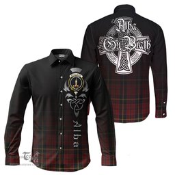 ScotsTee Shop Scottish MacAlister of Skye Clan Crest Tartan Alba Gu Brath Celtic Inspired Tartan Long Sleeve Shirt
