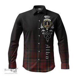 ScotsTee Shop Scottish MacAlister of Skye Clan Crest Tartan Alba Gu Brath Celtic Inspired Tartan Long Sleeve Shirt