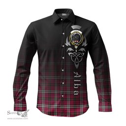 ScotsTee Shop Scottish Little Clan Crest Tartan Alba Gu Brath Celtic Inspired Tartan Long Sleeve Shirt