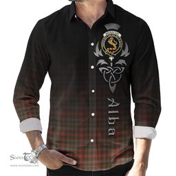 ScotsTee Shop Scottish MacKintosh Hunting Weathered Clan Crest Tartan Alba Gu Brath Celtic Inspired Tartan Long Sleeve Shirt
