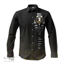 ScotsTee Shop Scottish Hall Clan Crest Tartan Alba Gu Brath Celtic Inspired Tartan Long Sleeve Shirt