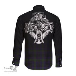 ScotsTee Shop Scottish Lumsden Hunting Clan Crest Tartan Alba Gu Brath Celtic Inspired Tartan Long Sleeve Shirt
