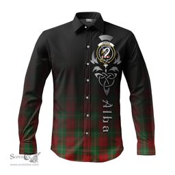 ScotsTee Shop Scottish Lennox Clan Crest Tartan Alba Gu Brath Celtic Inspired Tartan Long Sleeve Shirt