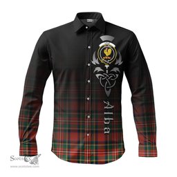 ScotsTee Shop Scottish Lyle Clan Crest Tartan Alba Gu Brath Celtic Inspired Tartan Long Sleeve Shirt