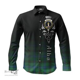 ScotsTee Shop Scottish Henderson Ancient Clan Crest Tartan Alba Gu Brath Celtic Inspired Tartan Long Sleeve Shirt