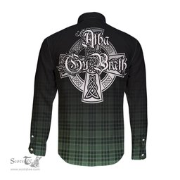 ScotsTee Shop Scottish MacDonald Lord of the Isles Hunting Clan Crest Tartan Alba Gu Brath Celtic Inspired Tartan Long Sleeve Shirt