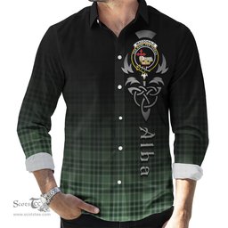 ScotsTee Shop Scottish MacDonald Lord of the Isles Hunting Clan Crest Tartan Alba Gu Brath Celtic Inspired Tartan Long Sleeve Shirt