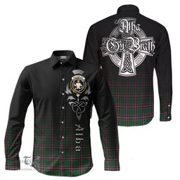 ScotsTee Shop Scottish MacFarlane Hunting Clan Crest Tartan Alba Gu Brath Celtic Inspired Tartan Long Sleeve Shirt