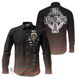 ScotsTee Shop Scottish MacKinnon Ancient Clan Crest Tartan Alba Gu Brath Celtic Inspired Tartan Long Sleeve Shirt