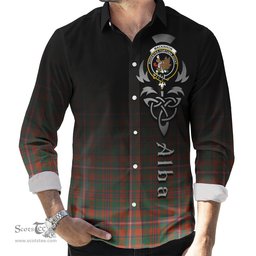 ScotsTee Shop Scottish MacKinnon Ancient Clan Crest Tartan Alba Gu Brath Celtic Inspired Tartan Long Sleeve Shirt