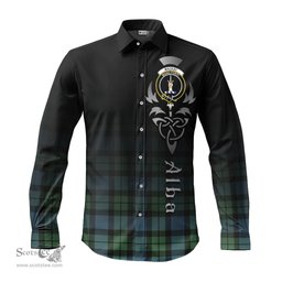 ScotsTee Shop Scottish MacKay Ancient Clan Crest Tartan Alba Gu Brath Celtic Inspired Tartan Long Sleeve Shirt