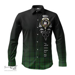 ScotsTee Shop Scottish Kincaid Clan Crest Tartan Alba Gu Brath Celtic Inspired Tartan Long Sleeve Shirt