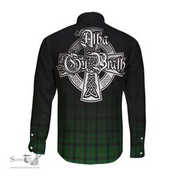ScotsTee Shop Scottish Kincaid Clan Crest Tartan Alba Gu Brath Celtic Inspired Tartan Long Sleeve Shirt