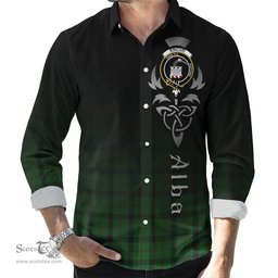 ScotsTee Shop Scottish Kincaid Clan Crest Tartan Alba Gu Brath Celtic Inspired Tartan Long Sleeve Shirt