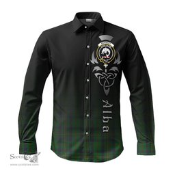 ScotsTee Shop Scottish Kennedy Clan Crest Tartan Alba Gu Brath Celtic Inspired Tartan Long Sleeve Shirt