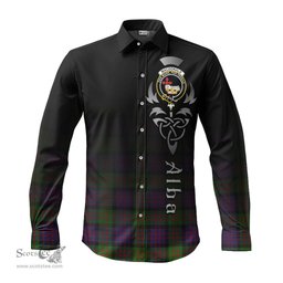 ScotsTee Shop Scottish MacDonald Clan Crest Tartan Alba Gu Brath Celtic Inspired Tartan Long Sleeve Shirt