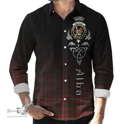 ScotsTee Shop Scottish MacKinnon Clan Crest Tartan Alba Gu Brath Celtic Inspired Tartan Long Sleeve Shirt