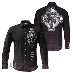 ScotsTee Shop Scottish MacDonald of Clan Ranald Modern Clan Crest Tartan Alba Gu Brath Celtic Inspired Tartan Long Sleeve Shirt