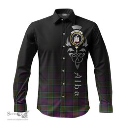 ScotsTee Shop Scottish MacDonald of Clan Ranald Modern Clan Crest Tartan Alba Gu Brath Celtic Inspired Tartan Long Sleeve Shirt