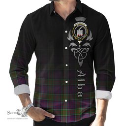 ScotsTee Shop Scottish MacDonald of Clan Ranald Modern Clan Crest Tartan Alba Gu Brath Celtic Inspired Tartan Long Sleeve Shirt