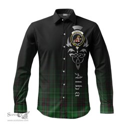 ScotsTee Shop Scottish MacAulay of Lewis Clan Crest Tartan Alba Gu Brath Celtic Inspired Tartan Long Sleeve Shirt
