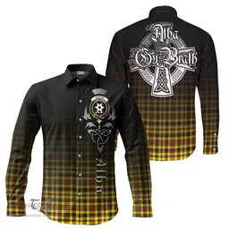 ScotsTee Shop Scottish Jardine Modern Clan Crest Tartan Alba Gu Brath Celtic Inspired Tartan Long Sleeve Shirt