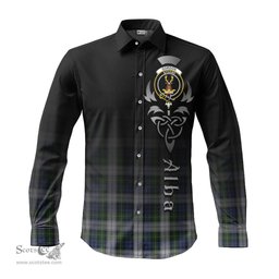 ScotsTee Shop Scottish Gordon Dress Clan Crest Tartan Alba Gu Brath Celtic Inspired Tartan Long Sleeve Shirt