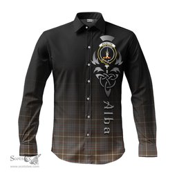 ScotsTee Shop Scottish MacIntyre Hunting Weathered Clan Crest Tartan Alba Gu Brath Celtic Inspired Tartan Long Sleeve Shirt