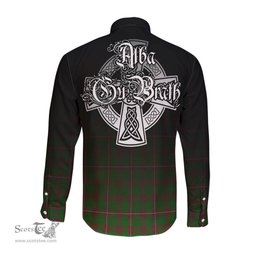 ScotsTee Shop Scottish MacKinnon Hunting Modern Clan Crest Tartan Alba Gu Brath Celtic Inspired Tartan Long Sleeve Shirt