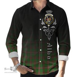 ScotsTee Shop Scottish MacKinnon Hunting Modern Clan Crest Tartan Alba Gu Brath Celtic Inspired Tartan Long Sleeve Shirt