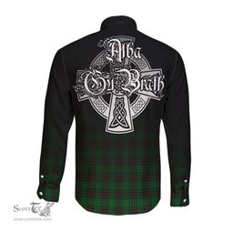 ScotsTee Shop Scottish Logie Clan Crest Tartan Alba Gu Brath Celtic Inspired Tartan Long Sleeve Shirt