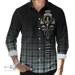 ScotsTee Shop Scottish Henderson Dress Clan Crest Tartan Alba Gu Brath Celtic Inspired Tartan Long Sleeve Shirt