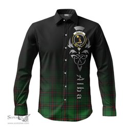 ScotsTee Shop Scottish Kinloch Clan Crest Tartan Alba Gu Brath Celtic Inspired Tartan Long Sleeve Shirt