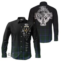 ScotsTee Shop Scottish MacIntyre Clan Crest Tartan Alba Gu Brath Celtic Inspired Tartan Long Sleeve Shirt